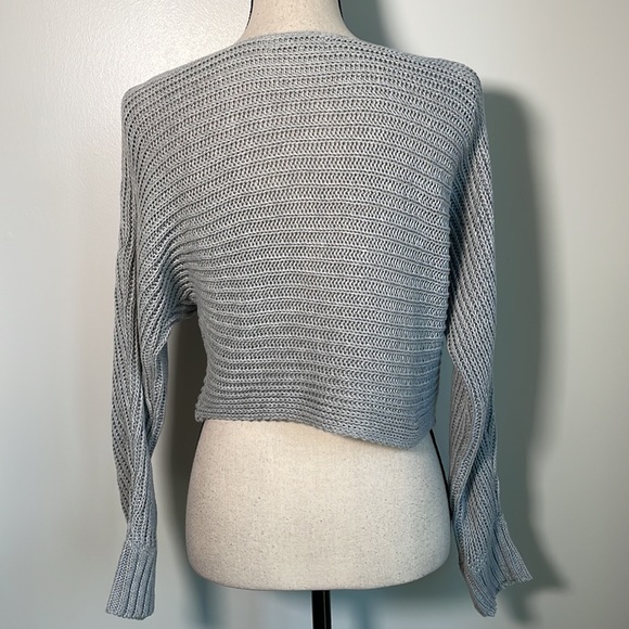 Tularosa Grey Long Sleeve Knit Pullover Crop Sweater XS - Picture 6 of 7